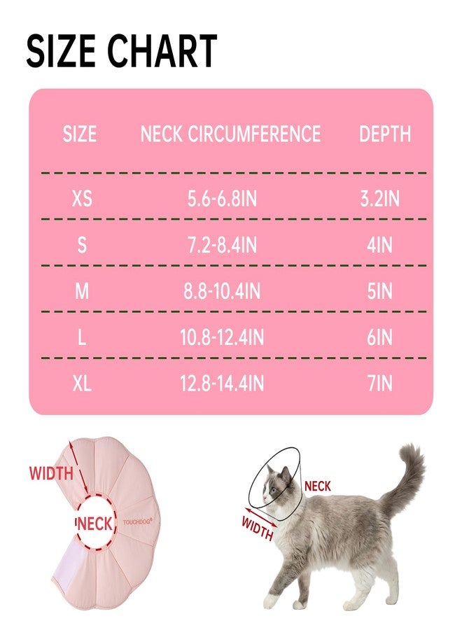 Touchdog Adjustable Soft Cat Cone Collar - Waterproof Recovery Collar for Cats After Surgery, Lightweight Elizabethan Collar for Kittens, Small to Large (Pink, S) - Image 4